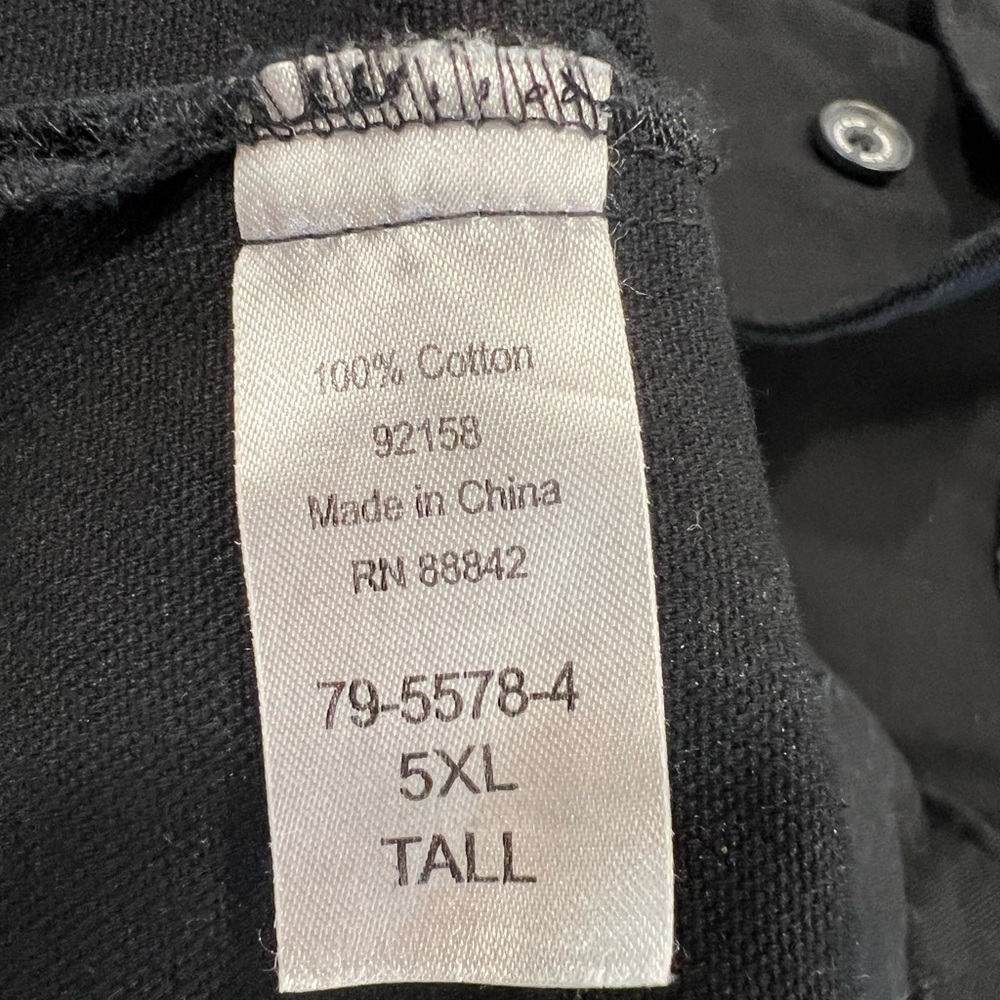 Liberty Blues Men's Black Shirt Jacket Unlined Cotton Twill 5 XL Tall - Picture 10 of 11